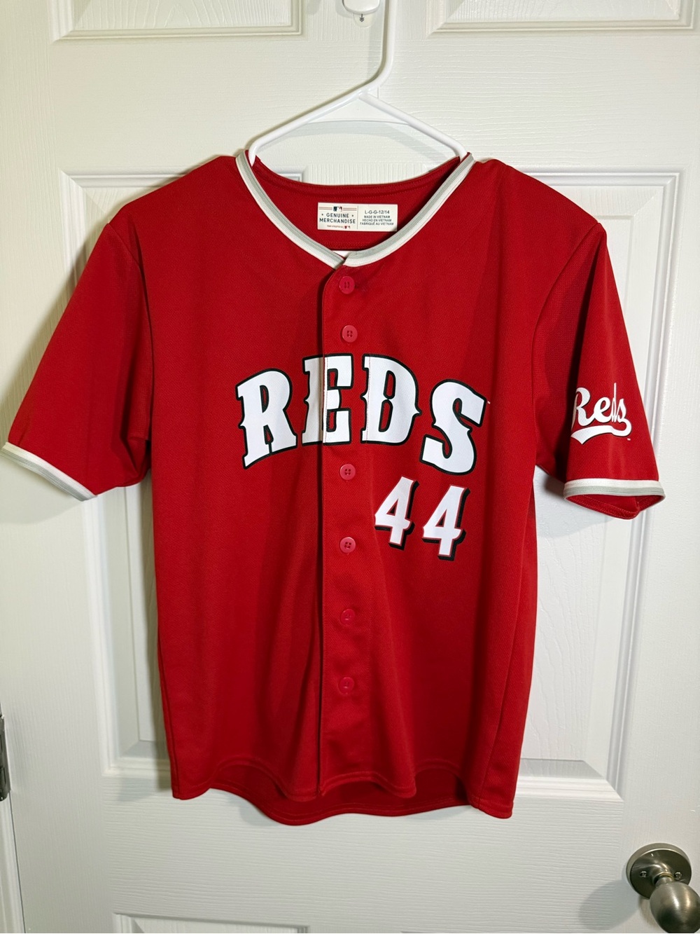 Genuine Merchandise Reds Youth Baseball Jersey Red with White Trim